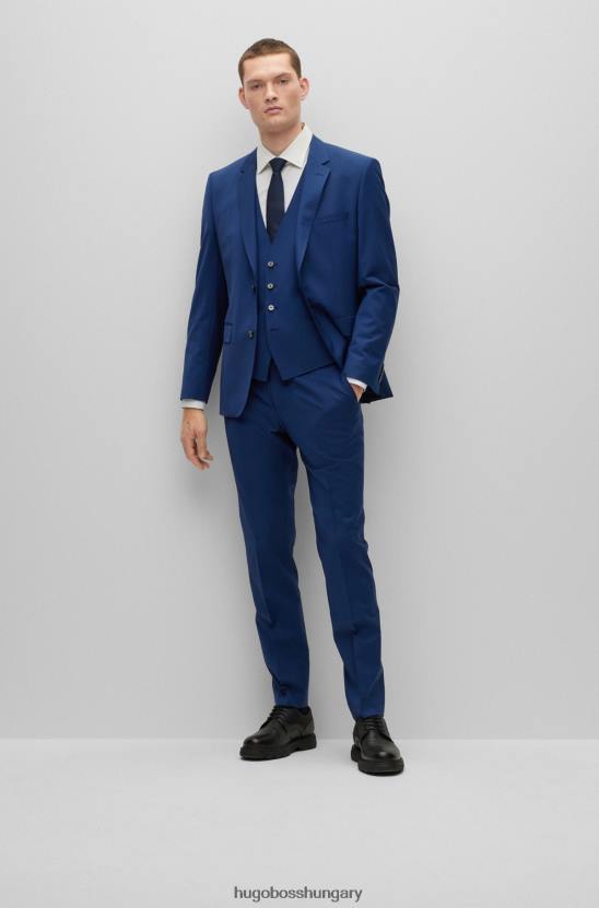 Hugo Boss hugo sötétkék, vékony szabású nadrág szűz-gyapjú keverékből 80P63352 sötétkék