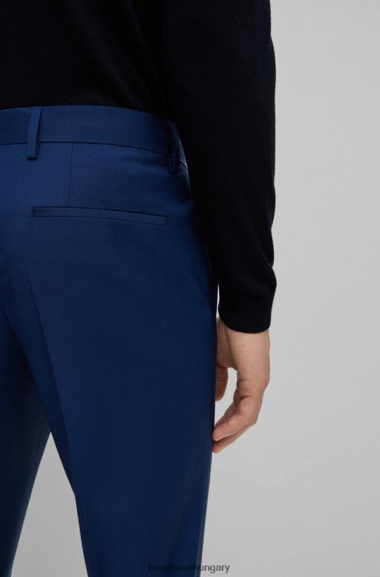 Hugo Boss hugo sötétkék, vékony szabású nadrág szűz-gyapjú keverékből 80P63352 sötétkék