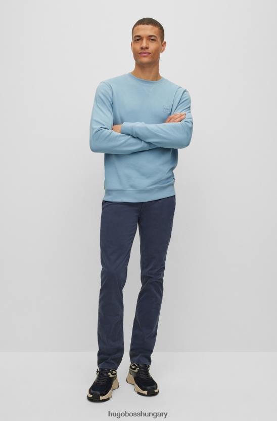 Hugo Boss hugo sötétkék vékony szabású nadrág sztreccs pamut szatén anyagból 80P6955 sötétkék