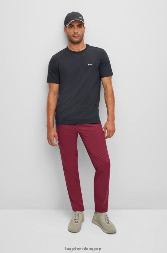 Hugo Boss hugo sötétrózsaszínű, vékony szabású nadrág vízlepergető twill anyagból 80P62197 sötét rózsaszín