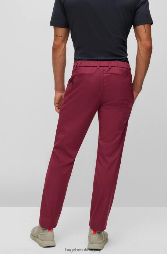 Hugo Boss hugo sötétrózsaszínű, vékony szabású nadrág vízlepergető twill anyagból 80P62197 sötét rózsaszín