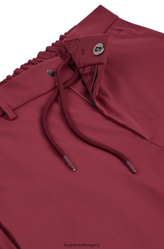 Hugo Boss hugo sötétrózsaszínű, vékony szabású nadrág vízlepergető twill anyagból 80P62197 sötét rózsaszín