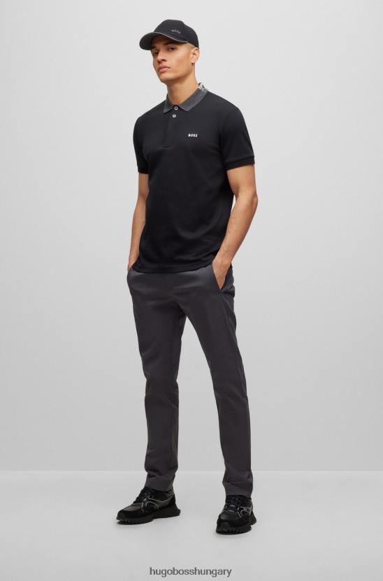 Hugo Boss hugo sötétszürke vékony szabású nadrág organikus pamut keverékből 80P63321 sötétszürke