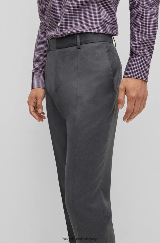 Hugo Boss hugo sötétszürke, vékony szabású nadrág szűz gyapjúból 80P61992 sötétszürke