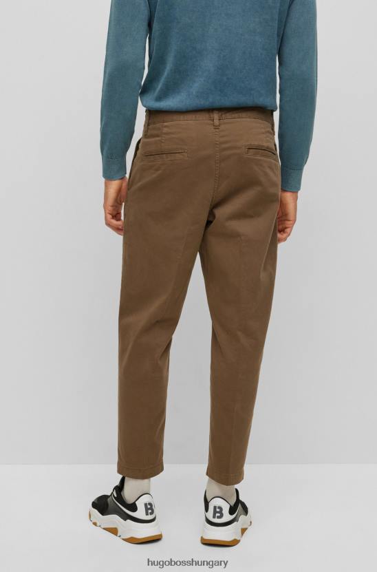 Hugo Boss hugo sötétzöld szűkülő szabású nadrág sztreccs pamut szatén anyagból 80P62893 sötétzöld