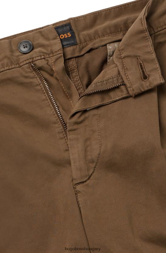 Hugo Boss hugo sötétzöld szűkülő szabású nadrág sztreccs pamut szatén anyagból 80P62893 sötétzöld