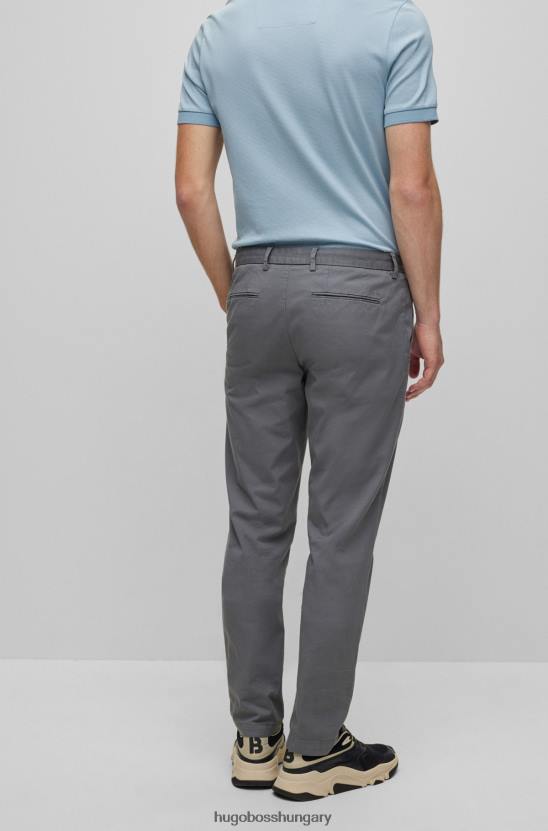 Hugo Boss hugo slim-fit chinos sztreccs pamut gabardin sötétszürke színben 80P62430 sötétszürke