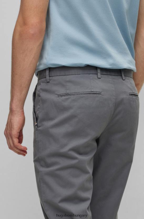 Hugo Boss hugo slim-fit chinos sztreccs pamut gabardin sötétszürke színben 80P62430 sötétszürke