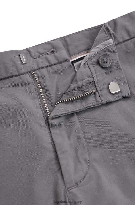 Hugo Boss hugo slim-fit chinos sztreccs pamut gabardin sötétszürke színben 80P62430 sötétszürke