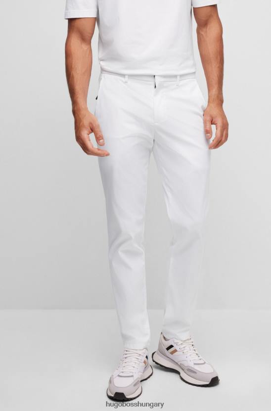 Hugo Boss hugo slim-fit nadrág vízlepergető twill fehér színben 80P62198 fehér