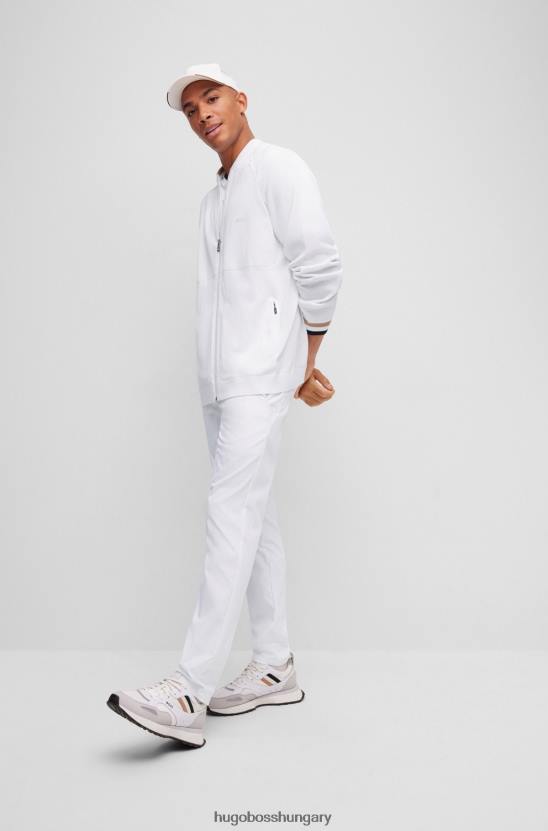 Hugo Boss hugo slim-fit nadrág vízlepergető twill fehér színben 80P62198 fehér