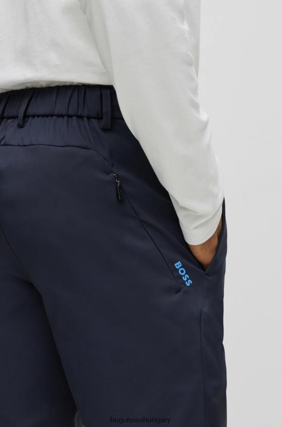 Hugo Boss hugo vékony szabású nadrág sötétkék vízlepergető twill anyagból 80P62196 sötétkék