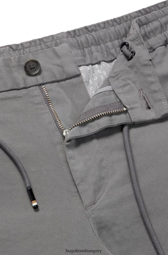 Hugo Boss hugo vékony szabású nadrág sztreccs pamut gabardin sötétszürke színben 80P64446 sötétszürke