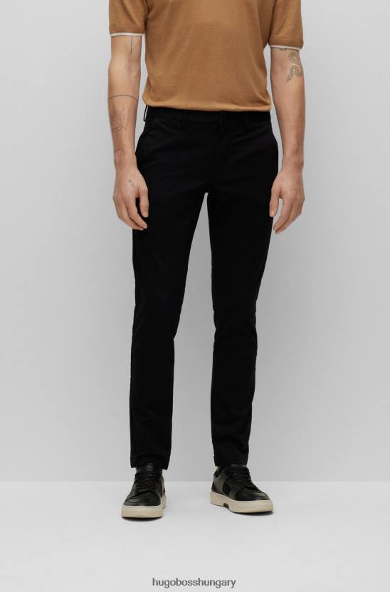 Hugo Boss hugo vékony szabású, szabályosan emelkedő chinos sztreccs twill fekete színben 80P64133 fekete