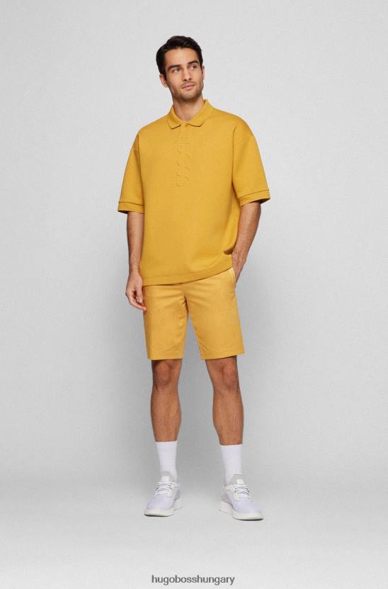 Hugo Boss hugo vékony szabású, szabályosan emelkedő rövidnadrág arany pamut keverékből 80P64477 Arany