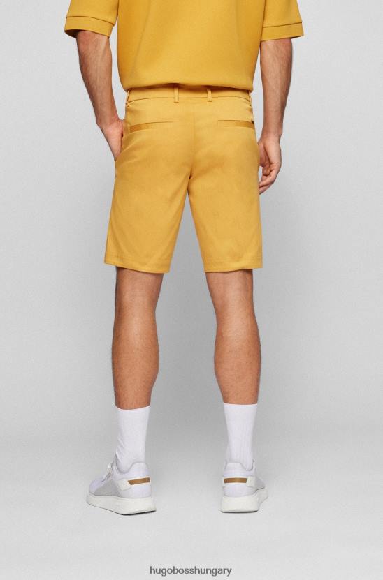 Hugo Boss hugo vékony szabású, szabályosan emelkedő rövidnadrág arany pamut keverékből 80P64477 Arany