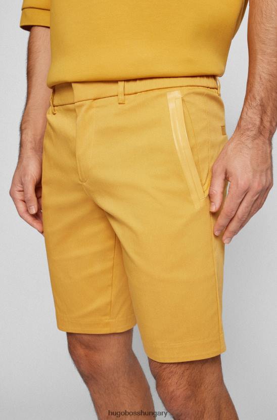 Hugo Boss hugo vékony szabású, szabályosan emelkedő rövidnadrág arany pamut keverékből 80P64477 Arany