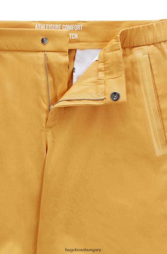 Hugo Boss hugo vékony szabású, szabályosan emelkedő rövidnadrág arany pamut keverékből 80P64477 Arany