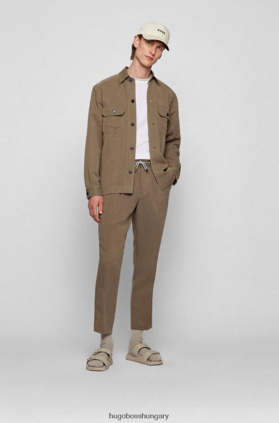 Hugo Boss hugo világoszöld szűkülő szabású nadrág húzózsinóros derékkal 80P63409 világos zöld