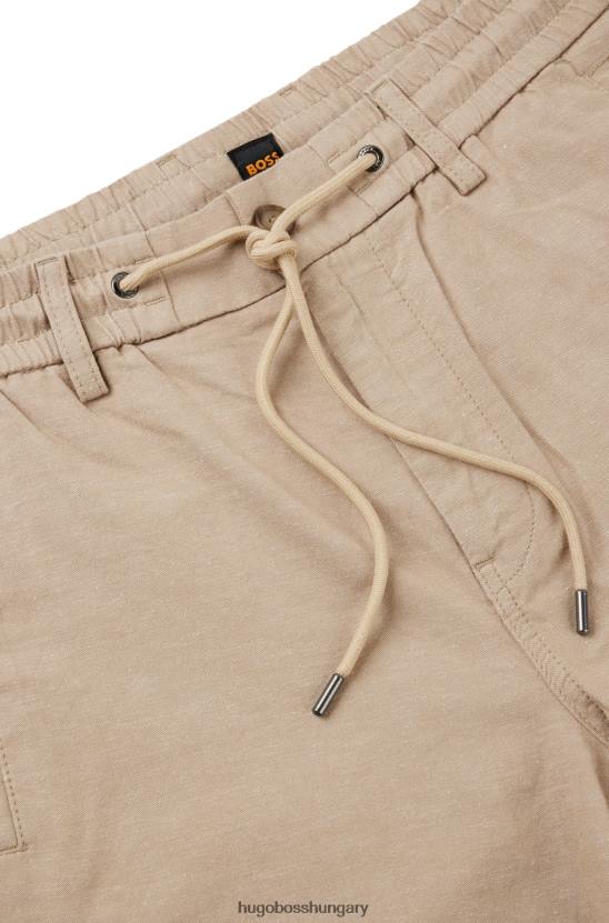 Hugo Boss keskeny szabású rövidnadrág pamutvászon twill világos bézs hugo színben 80P63854 világos bézs