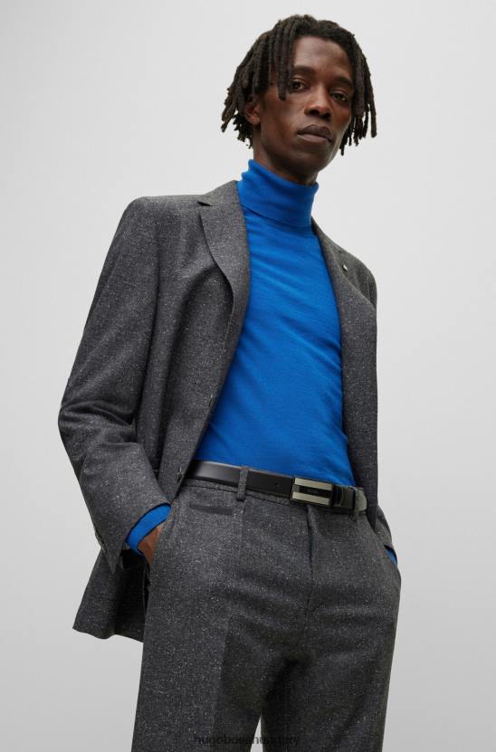 Hugo Boss mikromintás nadrág gyapjúkeverékből, selyem sötétszürke hugóval 80P62753 sötétszürke