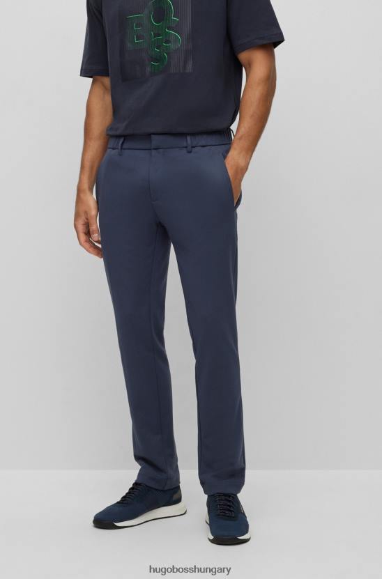 Hugo Boss sötétkék, karcsúsított chinos, részben gumírozott derékpánttal, hugo 80P63306 sötétkék