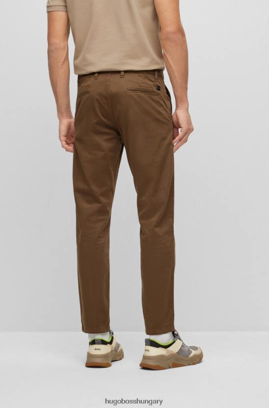Hugo Boss sötétzöld hugo szűkülő szabású chino, átfestett stretch-pamut szatén 80P61256 sötétzöld