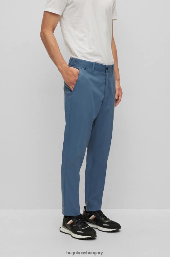 Hugo Boss szűkített szabású nadrág rövidített szárral, kék hugo nagy teljesítményű anyagból 80P62357 kék