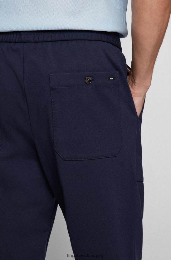 Hugo Boss szűkített szabású nadrág sztreccs dzsörzé sötétkék hugo anyagból 80P62074 sötétkék