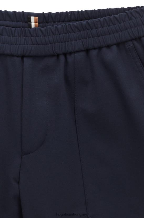 Hugo Boss szűkített szabású nadrág sztreccs dzsörzé sötétkék hugo anyagból 80P62074 sötétkék