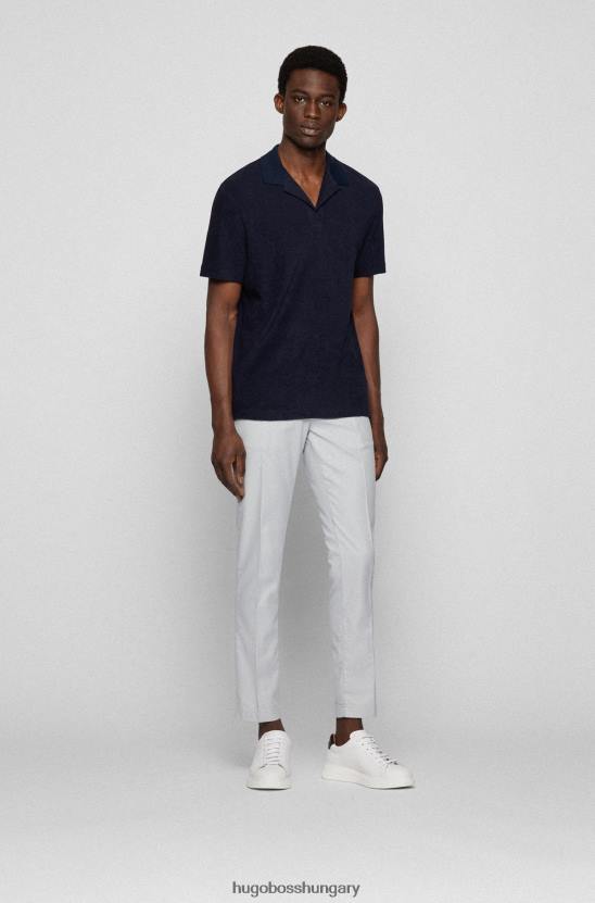 Hugo Boss vékony szabású chino mintás pamutkeverék világosszürke hugo 80P63526 világos szürke