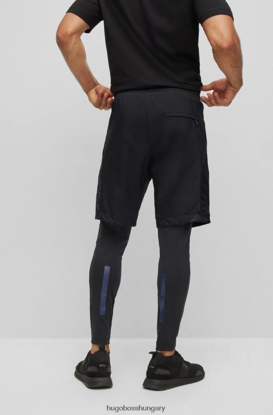 Hugo Boss vékony szabású futólegging beépített rövidnadrággal hugo black 80P64154 fekete