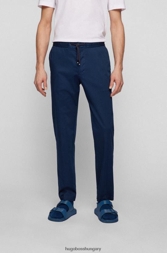 Hugo Boss vékony szabású nadrág nyomott sztreccs pamut hugo sötétkék színben 80P63061 sötétkék