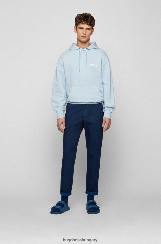 Hugo Boss vékony szabású nadrág nyomott sztreccs pamut hugo sötétkék színben 80P63061 sötétkék