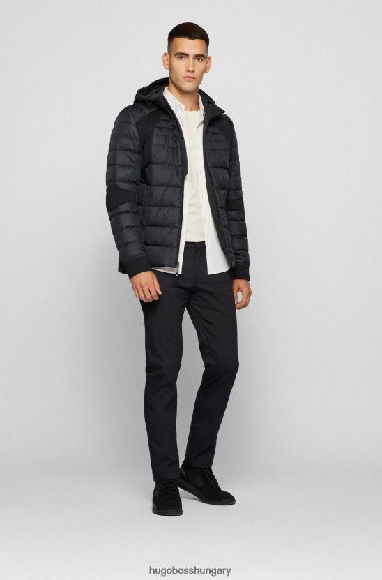 Hugo Boss vékony szabású nadrág pamutkeverékből ragasztott zsebekkel hugo black 80P64106 fekete