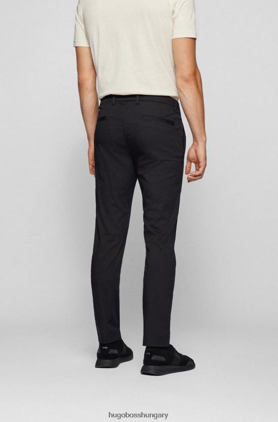 Hugo Boss vékony szabású nadrág pamutkeverékből ragasztott zsebekkel hugo black 80P64106 fekete
