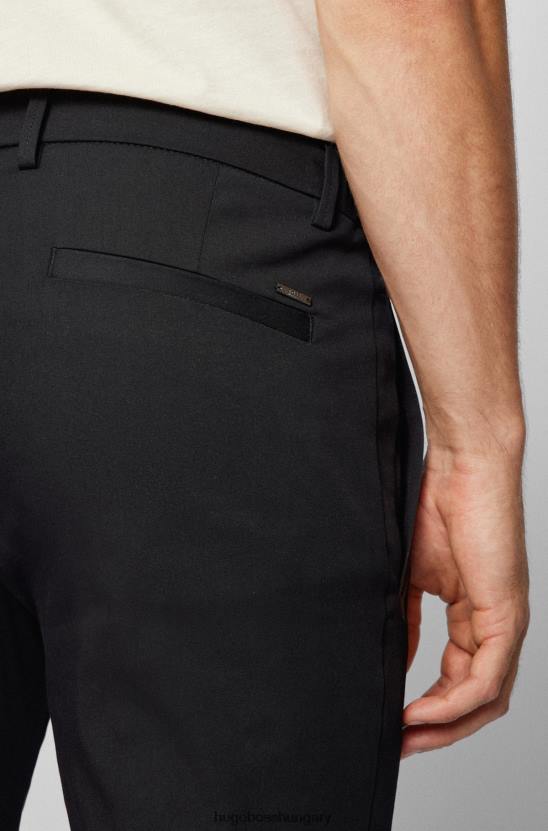 Hugo Boss vékony szabású nadrág pamutkeverékből ragasztott zsebekkel hugo black 80P64106 fekete