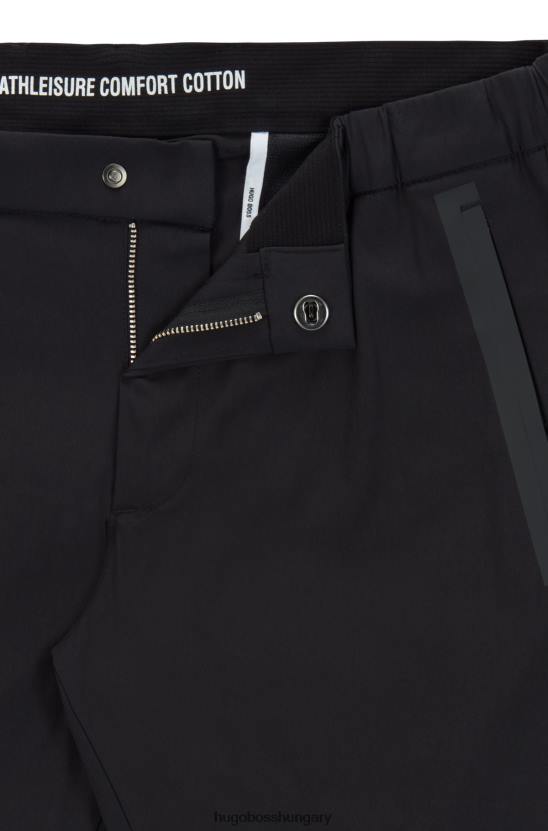 Hugo Boss vékony szabású nadrág pamutkeverékből ragasztott zsebekkel hugo black 80P64106 fekete