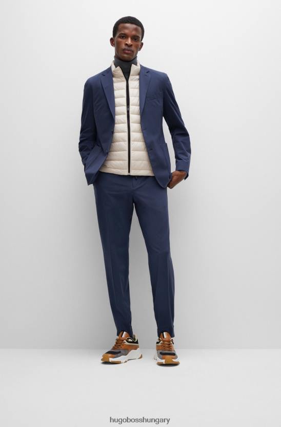 Hugo Boss vékony szabású nadrág teljesítmény-sztreccs dzsörzé hugo sötétkék színben 80P63433 sötétkék