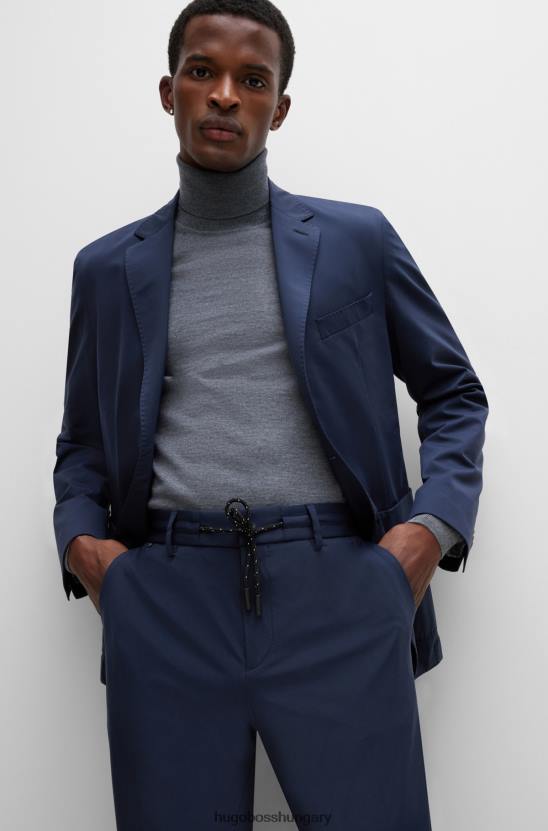 Hugo Boss vékony szabású nadrág teljesítmény-sztreccs dzsörzé hugo sötétkék színben 80P63433 sötétkék