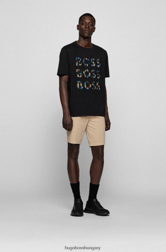 Hugo Boss vékony szabású rövidnadrág sztreccs pamut twill világos bézs hugo színben 80P64583 világos bézs