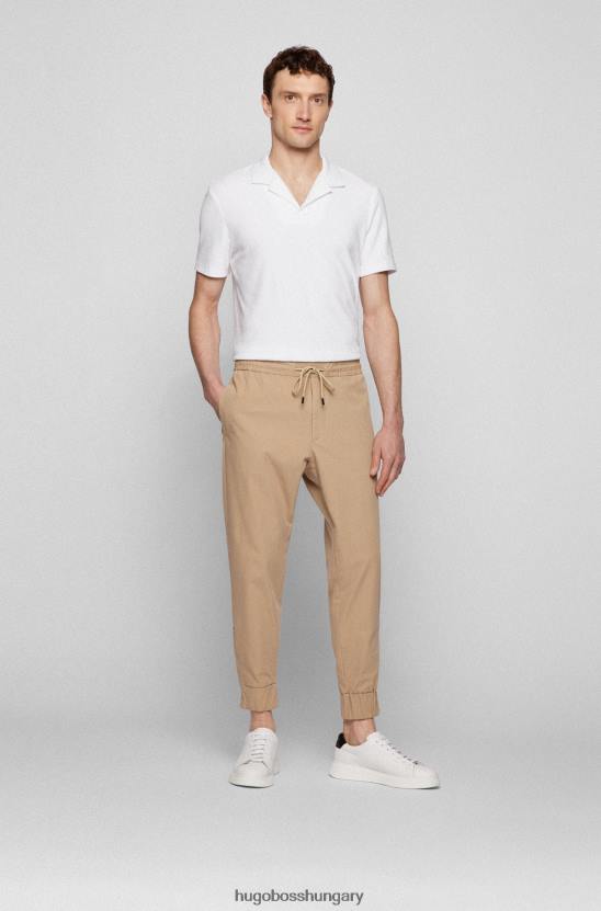 Hugo Boss világos bézs hugo pamutkeverékes tréningruha alsó cipzáras szegéllyel 80P63402 világos bézs