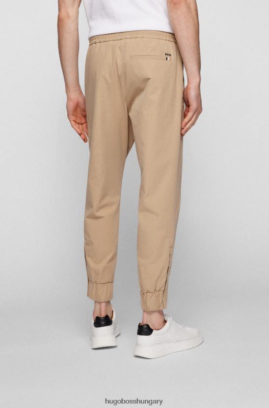 Hugo Boss világos bézs hugo pamutkeverékes tréningruha alsó cipzáras szegéllyel 80P63402 világos bézs