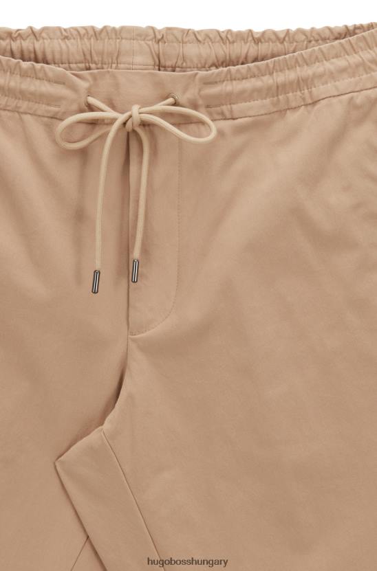 Hugo Boss világos bézs hugo pamutkeverékes tréningruha alsó cipzáras szegéllyel 80P63402 világos bézs