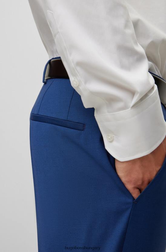Hugo Boss világoskék formális nadrág gyapjúkeverék hugo anyagból 80P63280 világoskék