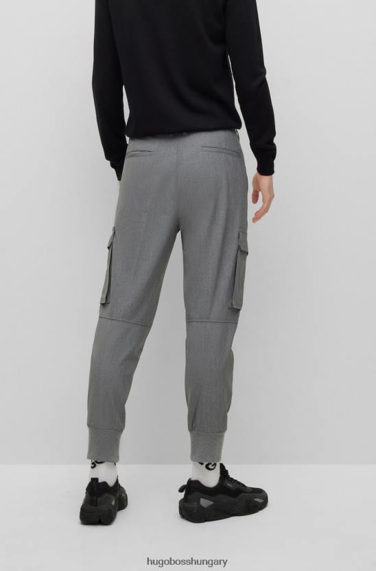Hugo Boss világosszürke hugo slim-fit cargo nadrág teljesítmény-sztreccs anyagból 80P64343 világos szürke