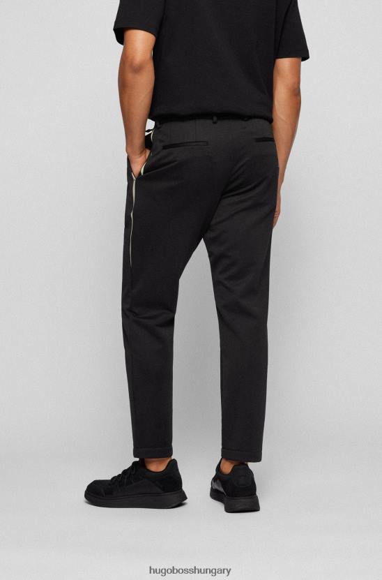 Hugo Boss x ajbxng szűkülő szabású nadrág bisztreccs trikóból 80P64007 fekete