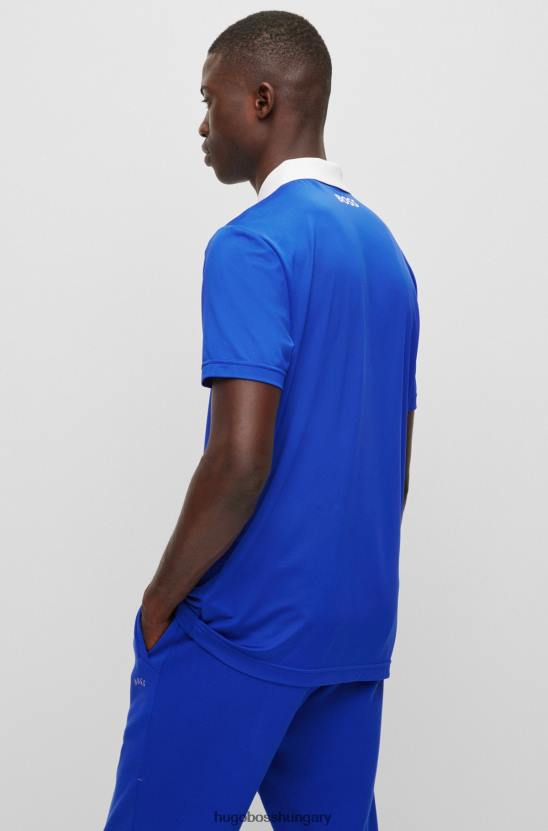 Hugo Boss aktív sztreccs pólóing kék hugo csíkos mintával 80P62044 kék