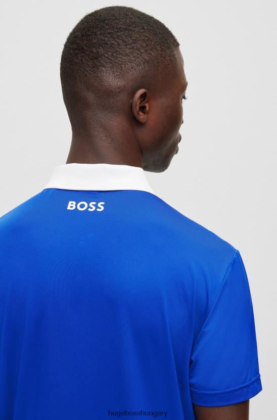 Hugo Boss aktív sztreccs pólóing kék hugo csíkos mintával 80P62044 kék