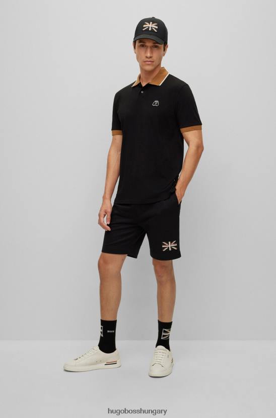 Hugo Boss biopamut póló, fekete hugo taxifolttal 80P63449 fekete